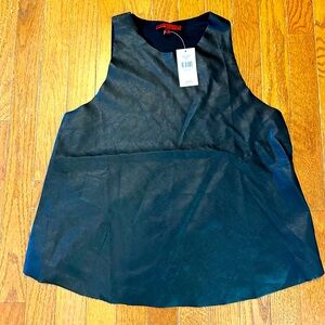 Faux leather tank top‎